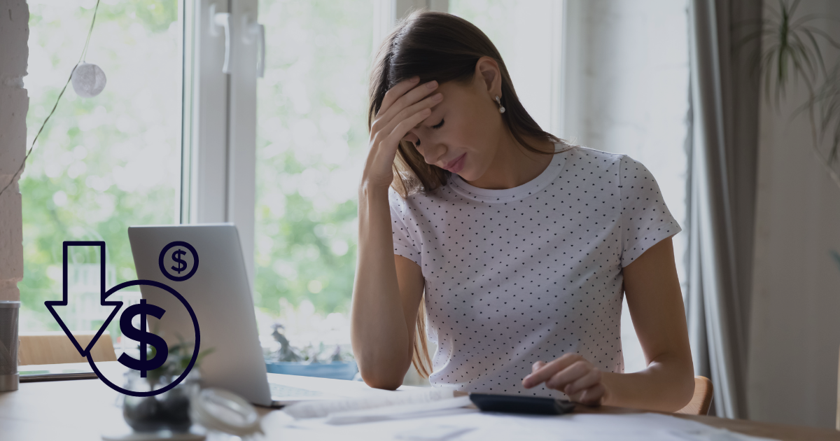 A lady stressed due to financial loss on a real estate transaction